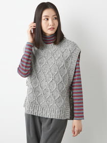 ダイヤ柄ネップベスト