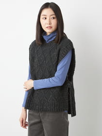 ダイヤ柄ネップベスト