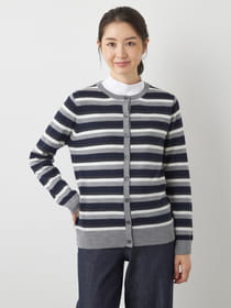ワントーンボーダーカーディガン