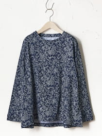 ドローイングフラワープリントカットソー