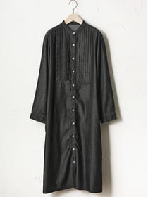 ピンタックデニムワンピース