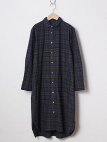 モール糸チェックワンピース