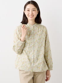 E美品　大きいサイズ　23区　水彩　フラワー　ブラウス　自由区　組曲　19号 フラワープリントブラウス（6204223）｜women（ウィメンズ