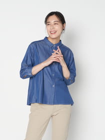 【3buy40%OFF！対象商品】デニムライクブラウス