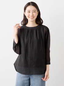 【サプライズセール！対象アイテム】シアーギャザーリングブラウス