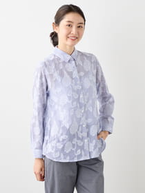 【3buy40%OFF！対象商品】ジャガードストライプブラウス