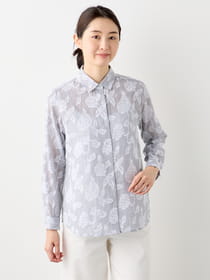 【3buy40%OFF！対象商品】ジャガードストライプブラウス