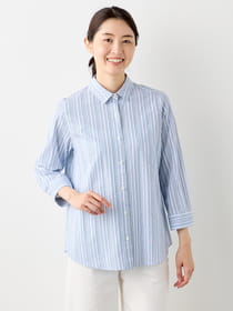 【3buy40%OFF！対象商品】レーシーストライプブラウス