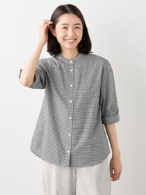 【サプライズセール！対象アイテム】ドビーギンガムブラウス