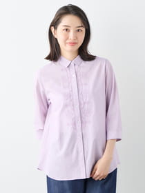 【3buy40%OFF！対象商品】刺繍ストライプブラウス