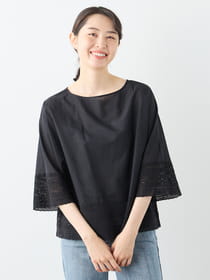 【3buy40%OFF！対象商品】コットンローンレースブラウス