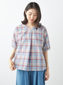 【サプライズセール！対象アイテム】サマーチェックブラウス