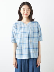 【サプライズセール！対象アイテム】サマーチェックブラウス