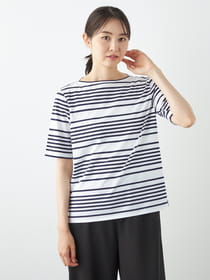 ボーダー半袖カットソー