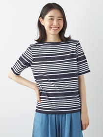 ボーダー半袖カットソー