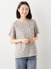 【3buy40%OFF！対象商品】サラサプリント半袖カットソー		