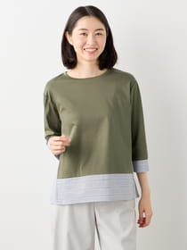 ≪WEB限定/1,111円OFF！対象商品≫レーシーストライプドッキングプルオーバー	