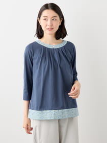 【サプライズセール！対象アイテム】フラワープリント切替デザインカットソー	