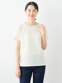 シャーリングジャガード半袖カットソー