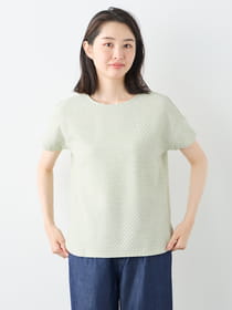 シャーリングジャガード半袖カットソー