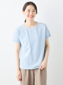 シャーリングジャガード半袖カットソー
