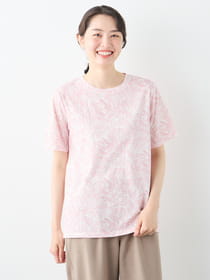 リーフプリント半袖カットソー