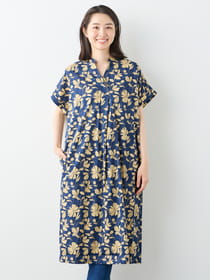 【3buy40%OFF！対象商品】ドローイングフラワープリントワンピース