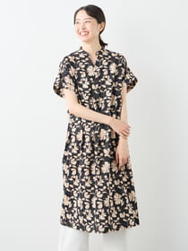 【3buy40%OFF！対象商品】ドローイングフラワープリントワンピース