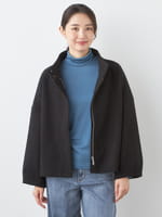 【美品】エムズグレーシー♡スタンドカラー　へプラムショートジャケット　42 新作】秋冬大活躍〜スタイリッシュ♪スタンドカラーウール混