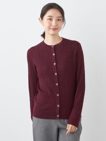 【3buy40%OFF！対象商品】メリノウールケーブルカーディガン