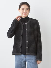 【3buy40%OFF！対象商品】ミックスヤーンニットカーディガン