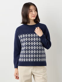 アーガイルジャカードプルオーバー