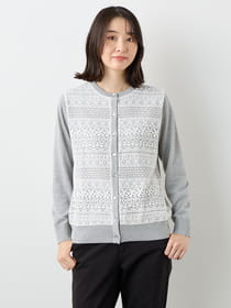 レースドッキングカーディガン