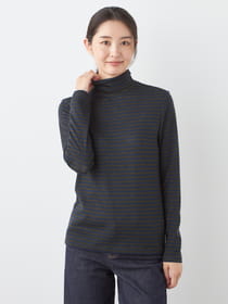 【WEB限定】ハーフミラノボーダータートルプルオーバー