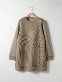 【3buy40%OFF！対象商品】パターンニットドッキングチュニック