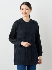 【3buy40%OFF！対象商品】パターンニットドッキングチュニック