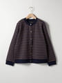 ストレッチ起毛ボーダーカーディガン