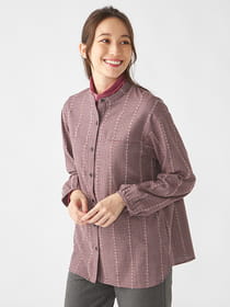 フリンジチェックブラウス