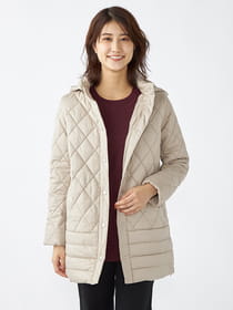 中綿キルトロングコート