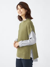 ダイヤ柄ニットベスト