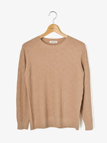 地柄クルーネックニット