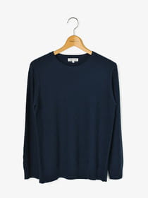 地柄クルーネックニット