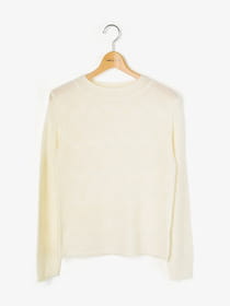 波柄ボーダーハイネックニット