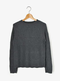 波柄ボーダーハイネックニット