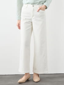 【15号】ソフトストレッチデニムパンツ/オフ