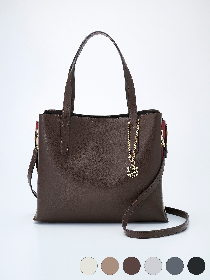 【3buy40%OFF！対象商品】【WEB限定】サイドジップ バイカラー トートバッグ