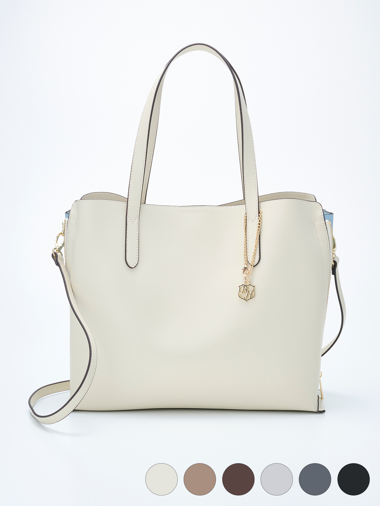 【WEB限定】【A4収納可】サイドジップ バイカラー トートバッグ
