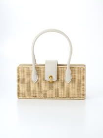 【早割30%OFF対象】【WEB限定】【2WAY】ラタン製 横長 手提げバッグ