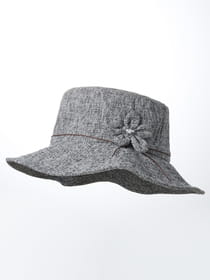 【WEB限定】フラワーモチーフ付き ファブリックハット