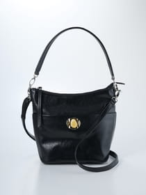 【WEB限定】【2WAY】【軽量】フロントロック フェイクレザー ワンハンドルバッグ